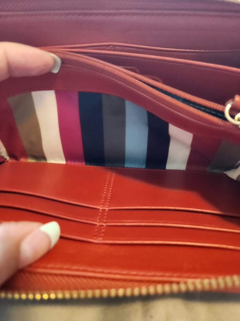 Coach Legacy Signature Stripe Accordion Zip Wallet - Picture 7 of 16